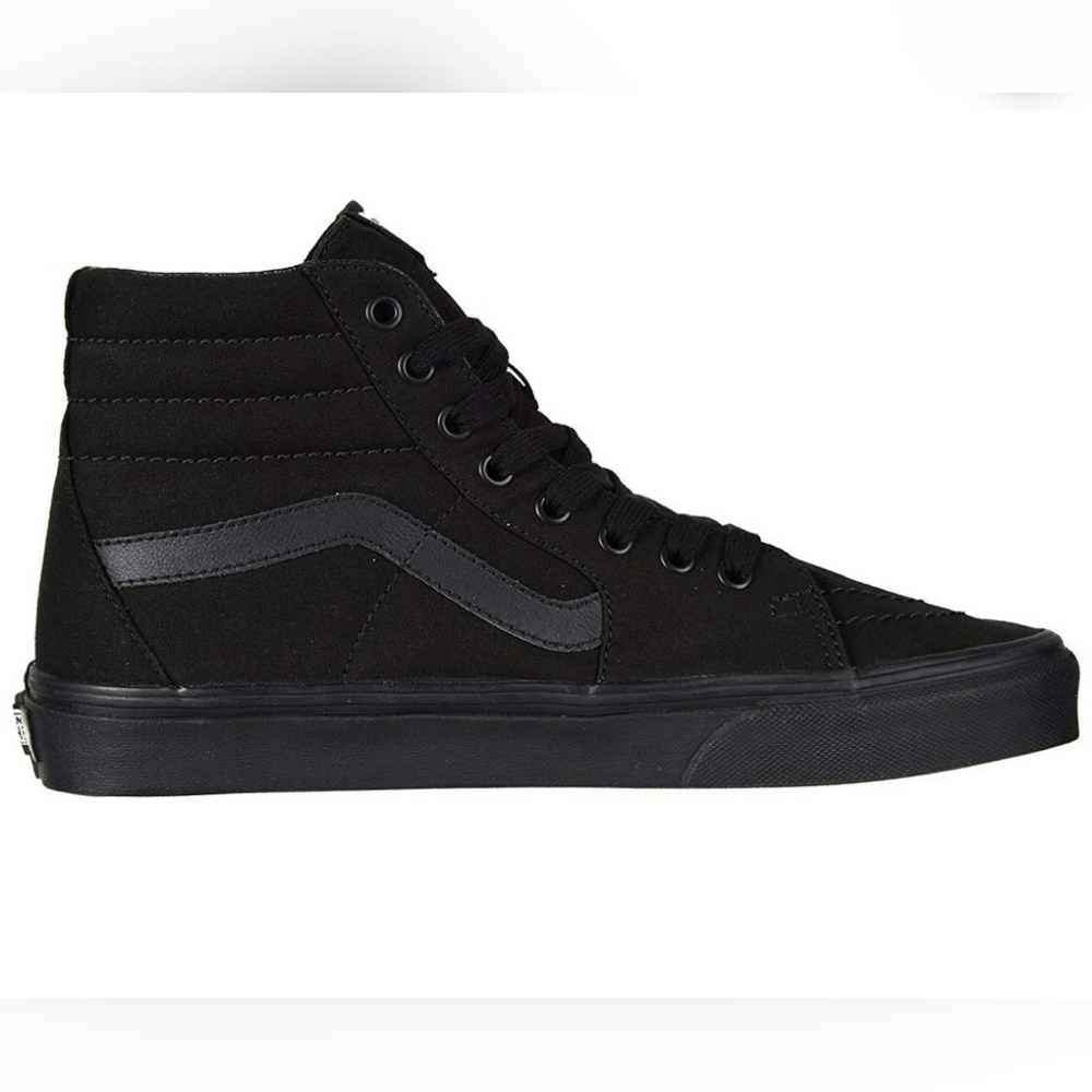 Vans Black High-Top Canvas Sneakers with Off The Wall Patch